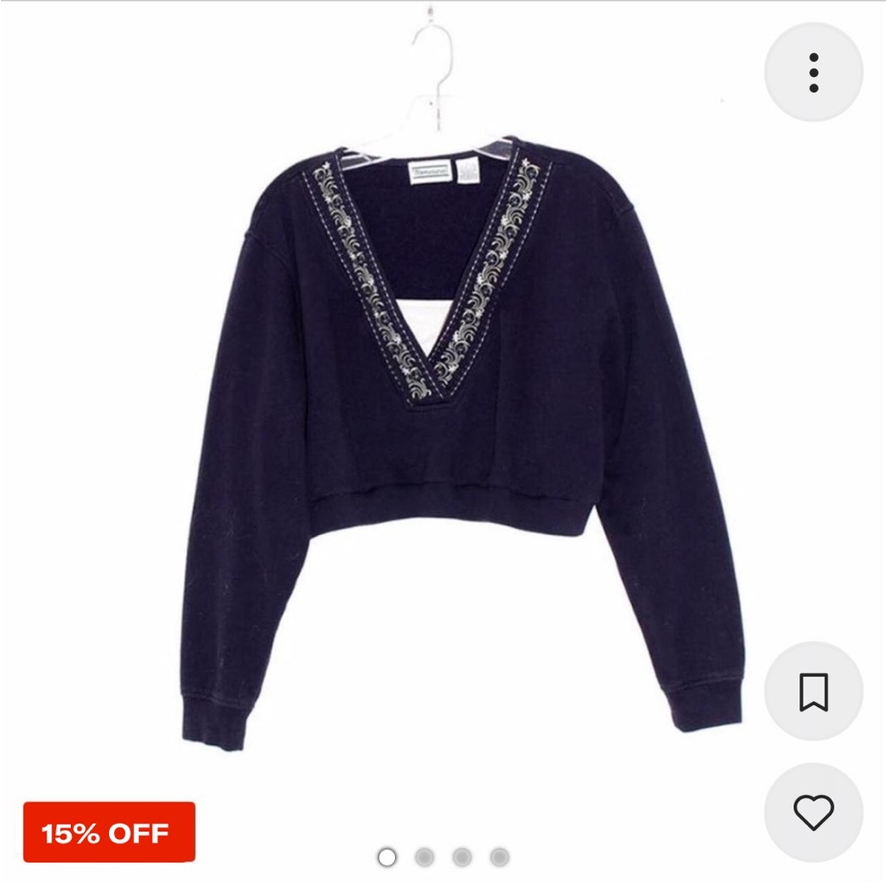 Cropped Navy Sweater